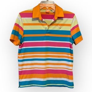 Puma Dry Cell Striped Short Sleeve Golf Polo Stretch Top Women's Large L